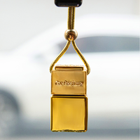 Nouveau style – Flacon diffuseur de parfum pour voiture, vide, carré, doré, 10 ml, à suspendre