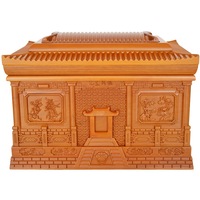 Ataúd Funerario de Madera Maciza con Diseño de Ancestros Gloriosos, Tallado Fino, Ensamblaje Mortise y Tenon, Suministros Funerarios Directo de Fábrica