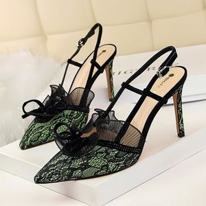 Delle donne di Modo Nero Del Merletto Punta a punta Ufficio <span class=keywords><strong>Scarpe</strong></span> <span class=keywords><strong>Tacco</strong></span> Alto Della Signora Verde Tacchi A Spillo <span class=keywords><strong>Scarpe</strong></span> Sexy Degli Alti Talloni <span class=keywords><strong>Scarpe</strong></span> Da Sposa - Product Image 5