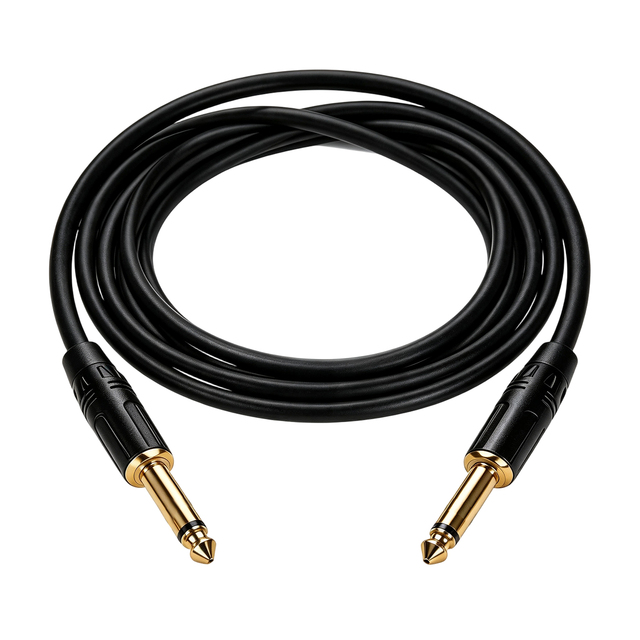 Factory OEM High Quality 6.35mm TS Jack Plug to 6.35mm Mono Jack Plug Low Noise Instrument Cables Bass Guitar Cables