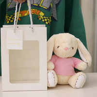 Poupée en peluche lapin personnalisée T-Shirt Logo Motif Cadeau d'activité anti-stress-Peluche super douce