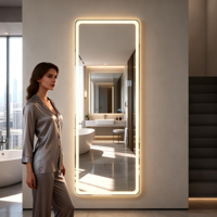 Accessoires de salle de bain modernes en gros, y compris miroir de salle de bain intelligent LED anti-buée mural