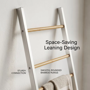 <span class=keywords><strong>Escalera</strong></span> Moderna <span class=keywords><strong>de</strong></span> Bambú para Baño y Sala <span class=keywords><strong>de</strong></span> Estar - Toallero Decorativo <span class=keywords><strong>de</strong></span> 6 Niveles - Estante <span class=keywords><strong>de</strong></span> Almacenamiento <span class=keywords><strong>de</strong></span> <span class=keywords><strong>Madera</strong></span> para Apoyar en la Pared - Product Image 5