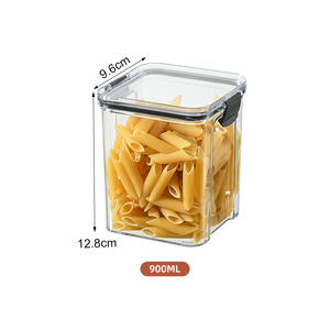 Boîte de stockage des aliments réservoir de bocal avec couvercle étanche à l'humidité garder frais conteneurs accessoires de cuisine Transparent cuisine Grain plastique - Product Image 2