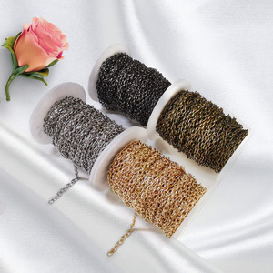 Chaîne pour la confection de vêtements, rouleau de 10M, composants de bijoux plats et ronds plaqués fer - Product Image 1