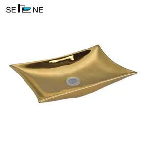 Arabic Ceramic sanitary ware bathroom ceramic sink golden art basin