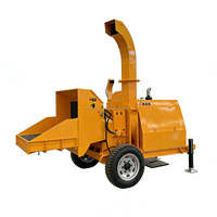 Broyeur de bois mobile hydraulique homologué CE, déchiqueteuse sur remorque avec moteur, fonctionnement facile, capacité de 4 à 8 t/h