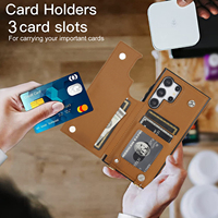 Étui de téléphone pour Samsung Galaxy S26 Ultra avec porte-cartes et support, en similicuir de luxe, compatible S25 Plus S24 S23 S22 Note20