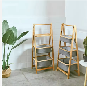 Panier à linge sale pliable en bambou, panier de rangement pour vêtements sales, empilable - Product Image 3