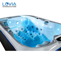 Bain à remous extérieur en acrylique, jacuzzi avec LED, hydromassage, spa à deux places pour usage extérieur