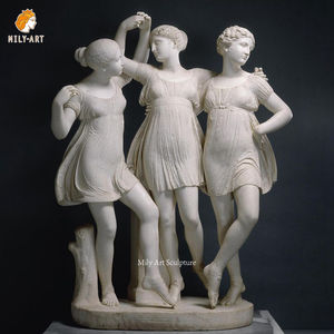Escultura de Mármol de las Tres Gracias, Tallada a Mano, Clásica, de Tamaño Real, de Personajes Femeninos Famosos, Estilo Romano - Product Image 2