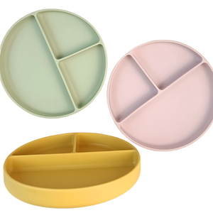 Baby Silicone Circular <b>Plate</b> With <b>Large</b> Capacity at the Bottom Strong Suction New Design Comfortable and Lightweight - Product Image 1