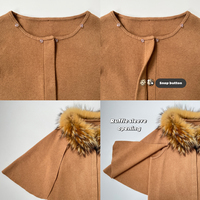 Châles en cachemire de laine de luxe sur mesure, cape élégante coupe-vent chaude en fourrure pour femmes