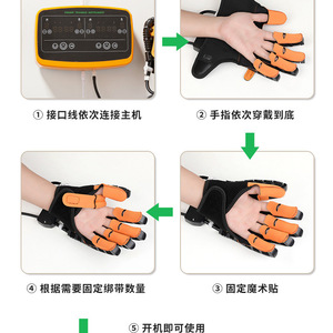 Instrumento de entrenamiento de dedos, guantes eléctricos de rehabilitación, ejercitador de mano multimodo naranja para personas mayores, uso en el hogar y la oficina - Product Image 2