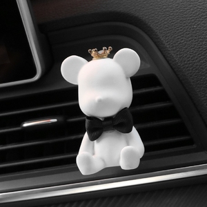 Teddy Bear Shaped White Ceramic Car <strong>Vent</strong> <strong>Clip</strong> <strong>Air</strong> Freshener Essential Oil <strong>Diffuser</strong> for Long Lasting Fragrance Aroma Decoration - Product Image 3