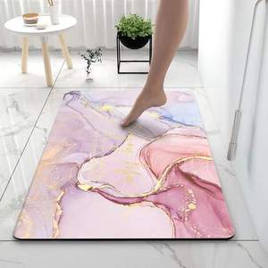 Alfombra de Baño Rectangular Jiao Zhi Yuan, Diseño de Mármol de Tierra de Diatomeas, Antideslizante, para Momentos de Relajación en el Baño - Product Image 5