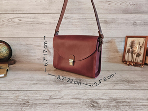 Personalized Purple <b>Leather</b> Crossbody Bag for Women Handmade <b>Small</b> <b>Purse</b> Cute Shoulder Bag Gift for Her - Product Image 3