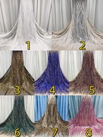 Spot paillettes dentelle mousseline de soie rayé maille bas robe tissu africain dentelle rayé paillettes tissu pour femmes robe