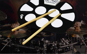 Hand Roll Drum Kit Instrumento musical para niños Kit de batería electrónica Juego de batería de silicona portátil - Product Image 5