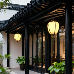 Outdoor <b>Chandelier</b> Waterproof New Chinese Style Garden Lamp Outdoor Garden Pavilion Corridor Balcony Villa Eaves Home <b>Chandelier</b> - Product Image 5