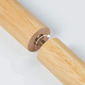 Lampe <span class=keywords><strong>sur</strong></span> <span class=keywords><strong>pied</strong></span> en bois avec <span class=keywords><strong>abat</strong></span>-<span class=keywords><strong>jour</strong></span> cylindrique en tissu E27, lampe de salon - Product Image 4