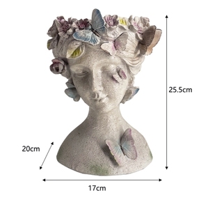 Nhà Sáng tạo trang trí Châu Âu trang trí hoa Mũ bình hoa Nữ Thần đầu có thể được trồng hoa nhựa thủ công - Product Image 2