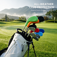 Lot de housses de tête de club de golf en silicone colorées personnalisées, anti-poussière, résistantes aux rayures et à l'abrasion, OEM