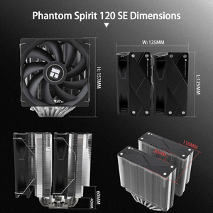 Refroidisseur de processeur Thermalright Phantom Spirit 120 Noir pour PC, technologie AGHP 4.0, compatible AMD et Intel - Product Image 6