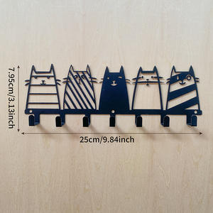 Porte-clés mural en forme d'animal, <span class=keywords><strong>étagère</strong></span>, vente chaude, style américain, artisanat en <span class=keywords><strong>fer</strong></span> <span class=keywords><strong>forgé</strong></span>, chat, chien, pour la décoration de la maison - Product Image 4