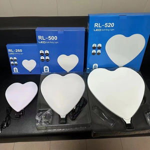 Lumière de diffusion en direct de 18 pouces en forme de coeur Love Full Screen Dimmable Beauty Fill Light avec <span class=keywords><strong>t</strong></span>élécommande pour <span class=keywords><strong>Youtube</strong></span> Video Photo Studio - Product Image 4