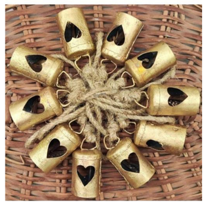 Campanas Colgantes de Metal con Diseño de Corazón, Campanas Antiguas Hechas a Mano de Cobre, Campanas Decorativas de la Suerte con Forma de Vaca - Product Image 1