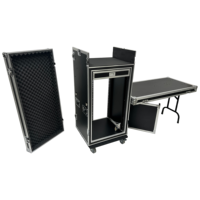 Flight case de rangement sur mesure de haute qualité pour mixeur DJ et amplificateur, avec rack 18U, tiroir 2U et mixeur 4U, doté de 3 portes et 4 roues