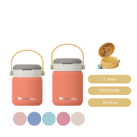Hong Ling Pot alimentaire isolé sous vide personnalisé de 12/16oz avec couvercle à poignée Pot thermique à large bouche pour enfants Conteneur à déjeuner étanche