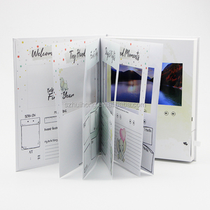 Nouvelle page innovante tournant articles promotionnels bon marché impression carte de voeux d'affaires brochure vidéo LCD - Product Image 6