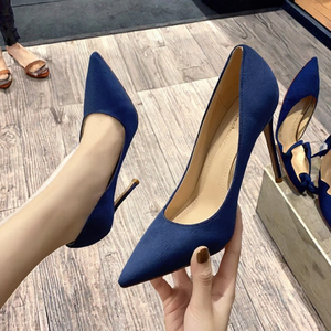 Escarpins de bureau élégants pour femmes à talons fins, semelle intérieure en PU, tendance mode, coupe ajustée à la cheville, bout pointu, couleur unie, à enfiler - Product Image 3