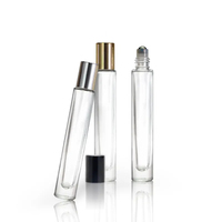 Rouleau carré vide en verre de parfum de fond épais de rectangle de 3ml 5ml 10ml sur la bouteille avec le rouleau d'acier inoxydable pour l'huile essentielle