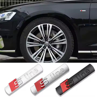Autocollants 3D en métal chromé S Line Sline pour voiture, emblèmes latéraux pour Audi A3 A4 A5 A6 A7 A8 Q3 Q5 Q7 - Vente en gros
