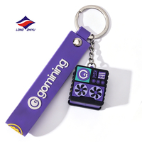 Longzhiyu, usine avec 20 ans d'expérience, nouveau design, porte-clés 3D haute brillance, porte-clés en plastique souple 3D, porte-clés en silicone pour voiture