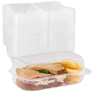 透明な蓋付きプラスチック製ブリスタークラムシェル食品容器（ピザ、寿司、ケーキ、パン、クッキー、スナック用） - Product Image 1