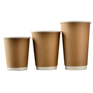 Fabricante de China, vasos de papel Kraft marrón de doble pared ondulada, 2oz, 4oz, 8oz, desechables, reciclables, ecológicos, pequeños vasos de papel para sopa - Product Image 1