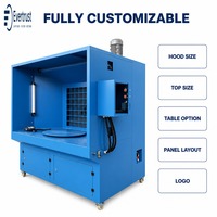 Extracteur de fumée à aspiration descendante 2200W avec cabine, plateau tournant, hotte intégrée, panneau de grille et armoire de commande pour atelier