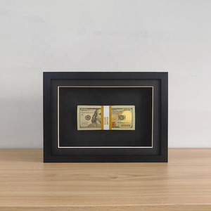 Conception exclusive d'usine taille A4 tout <span class=keywords><strong>noir</strong></span> boîte d'affichage de lumière LED dollar américain cadre <span class=keywords><strong>photo</strong></span> de facture de dollar américain - Product Image 3