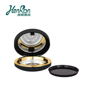 Boîtier <span class=keywords><strong>compact</strong></span> cosmétique rond vide en plastique noir emballage en poudre étui <span class=keywords><strong>compact</strong></span> à poudre pressé pour cosmétique - Product Image 5