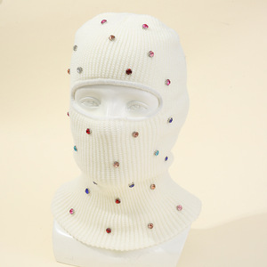 Bán Buôn Mùa Đông Dệt Kim Balaclava Mũ Với Thạch, Lấp Lánh Đầy Đủ Mặt Bìa Trượt Tuyết Mặt Nạ Cho Thể Thao Ngoài Trời - Product Image 6