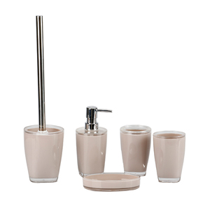 J S Home Luxury 5 Piece Bathroom Sets Nordic Style Plastic Bathroom Accessories Set For Bathroom