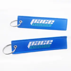 Hot Sale Personalized Embroidery Keychain With Custom Logo Promotional Fashion Woven Fabric Key Tag Key Chain