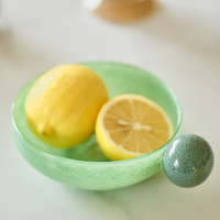 Plateau de service rond en verre soufflé bicolore, moderne et luxueux, personnalisable, pour fruits, décoration de la maison, hôtel