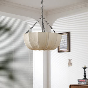 JYLIGHTING Paraguas Estilo Vintage Francés Wabi-sabi Lámpara de Araña de Tela Colgante para Sala de Estar Dormitorio Restaurante - Product Image 5