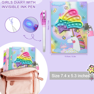 Set de Diario Secreto con Candado y Bolígrafo <span class=keywords><strong>Invisible</strong></span> |   Diario de Actividades para Niñas de 6 a 12 Años, 7.5"x5.4" - Product Image 2