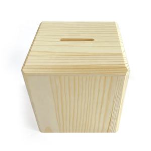 Hucha de madera con estampado liso DIY, hucha de madera sin terminar, hucha de madera decorativa para el hogar, hucha Holz spardose - Product Image 2